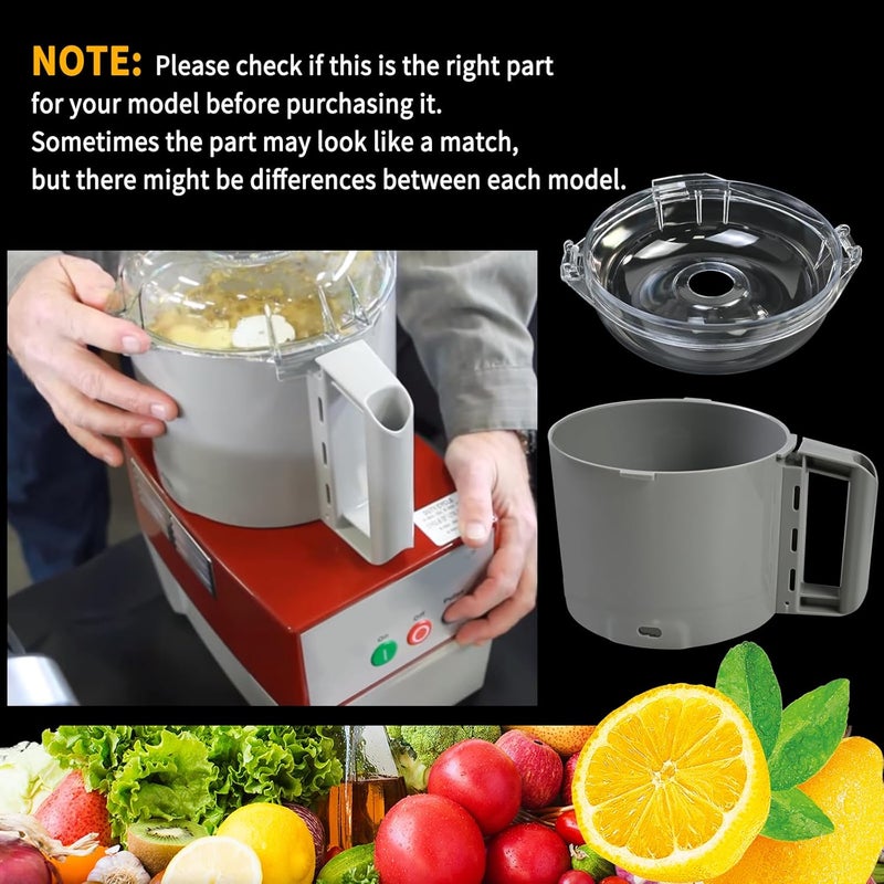 Vanshly 106458S Cutter Bowl Lid and 112204S Cutter Bowl Compatible with robot coupe R2 3L Gb - Image 5